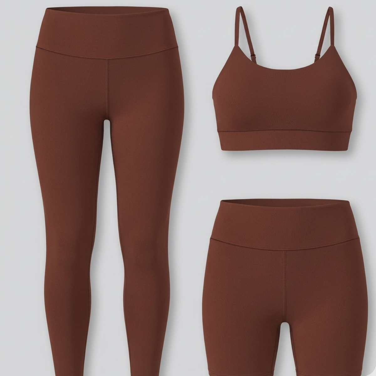 Kit Conjunto Fitness Legging + Short + Top Alça