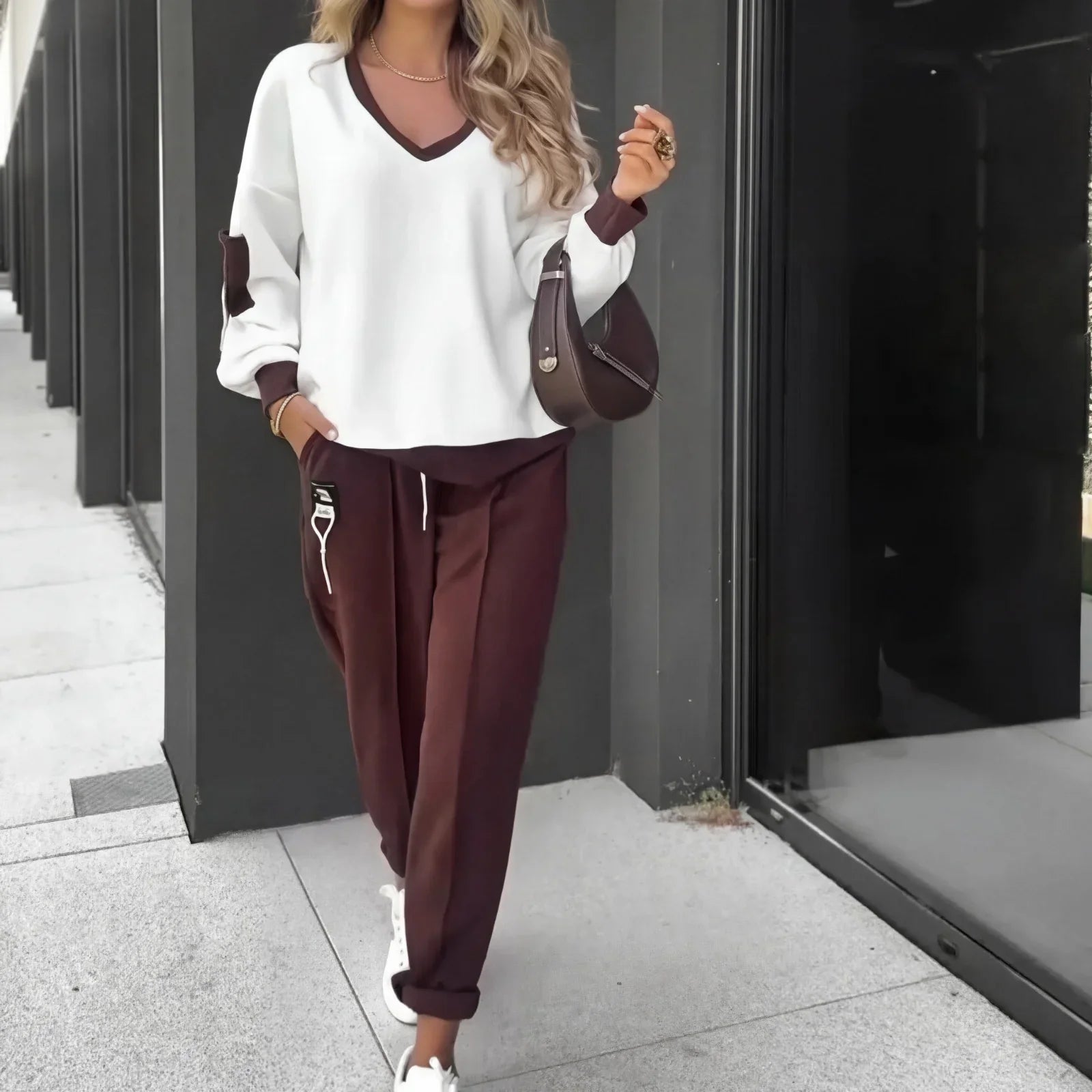Conjunto Havana™ com Blusa Decote V e Visual Moderno (Promoção Válida Apenas Hoje)