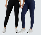 Kit 2 calças legging canelada poliamida sem costura